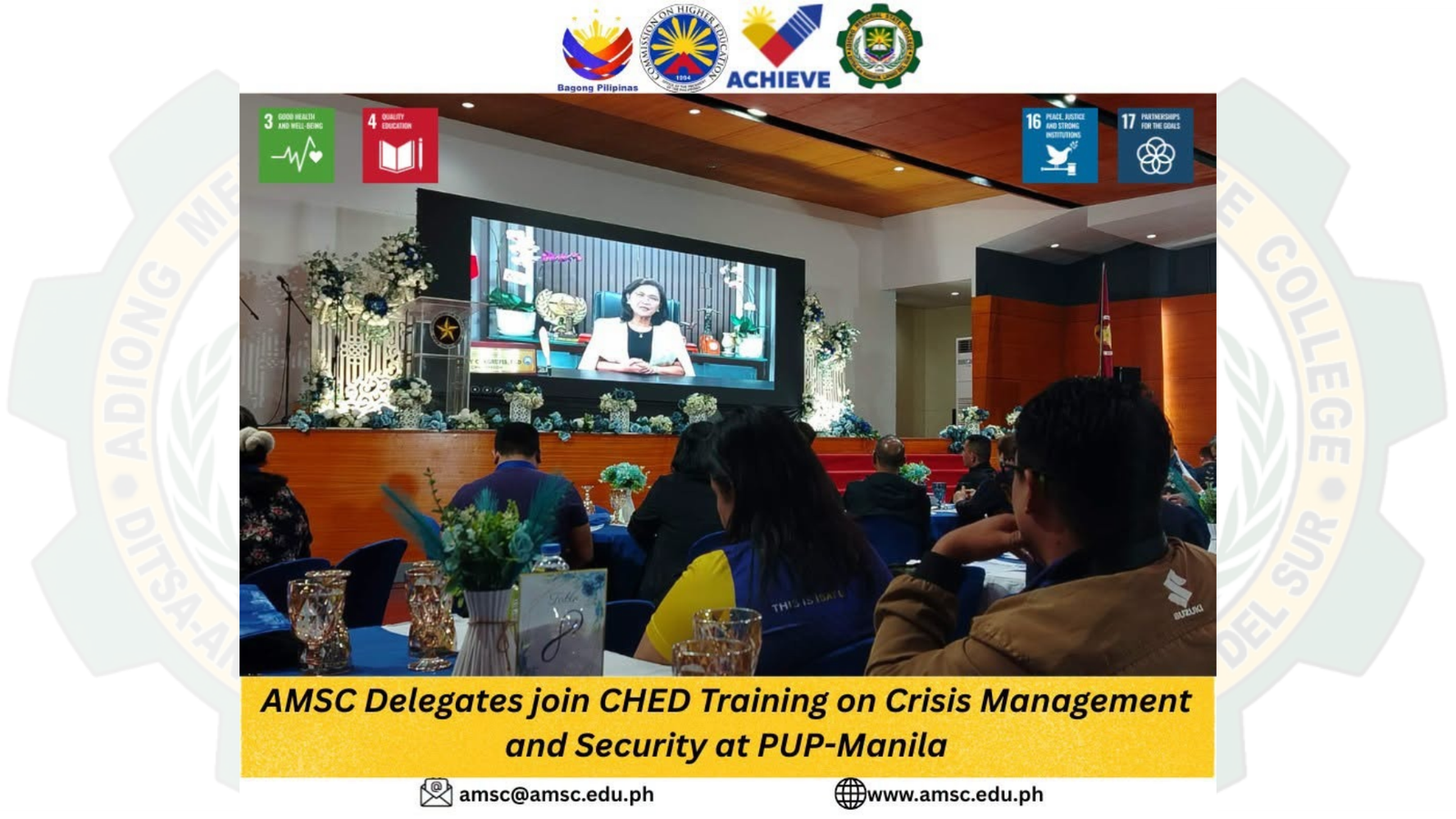AMSC Delegates join CHED Training on Crisis Management and Security at PUP-Manila